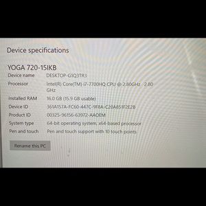 Yoga Lenovo laptop and tablet touchscreen intel i7